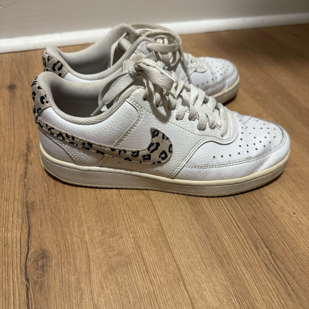 Stylish Women's White and Leopard Sneakers